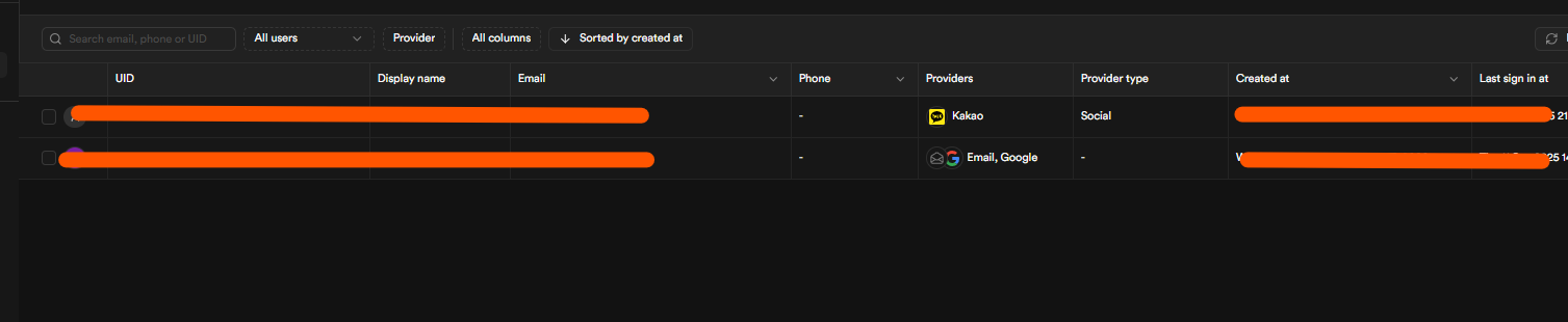 카카오 로그인 인증샷